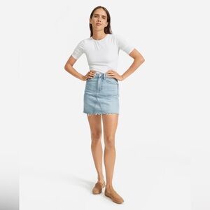 Everlane  Denim Mini Skirt Distressed Light wash women’s size 29. EUC